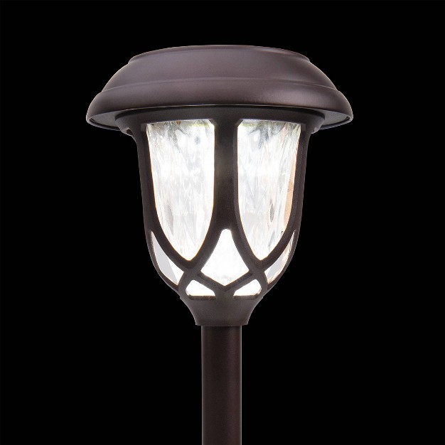 Set Of 2 Outdoor Lumen Solar Powered Pathway Light Stakes Bronze Alpine Corporation