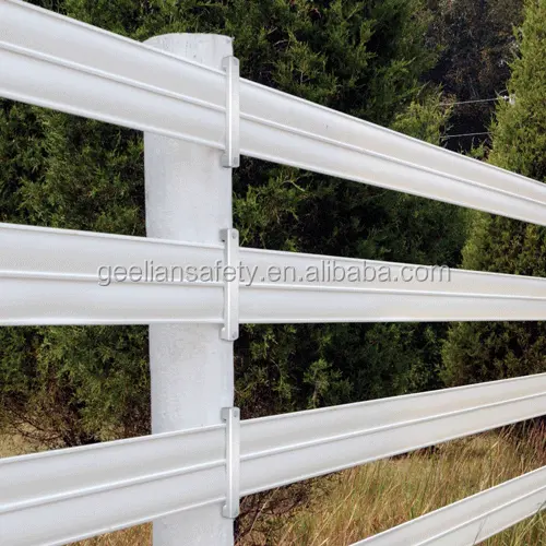 Flexible PVC horse fencing factory supply   2 3 4 rail horse fence   valla de estacas