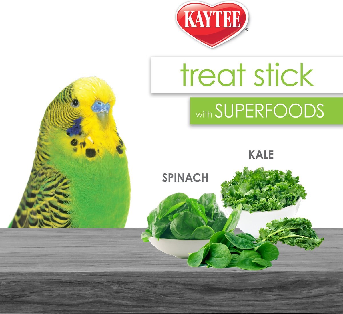 Kaytee Avian Superfood Treat Stick Spinach and Kale Bird Treat， 5.5-oz bag