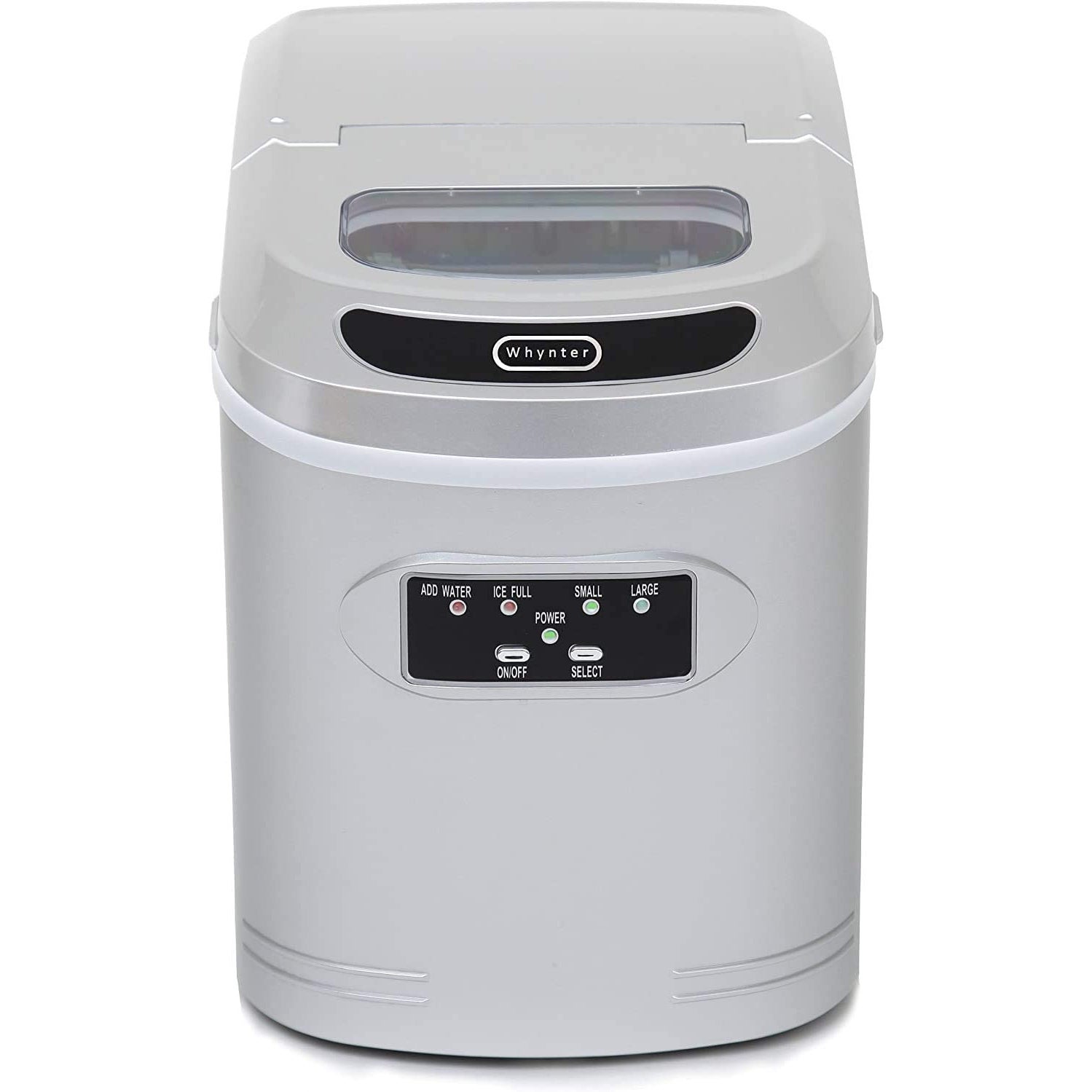 Whynter Compact Ice Maker， 27-Pound， Metallic Silver