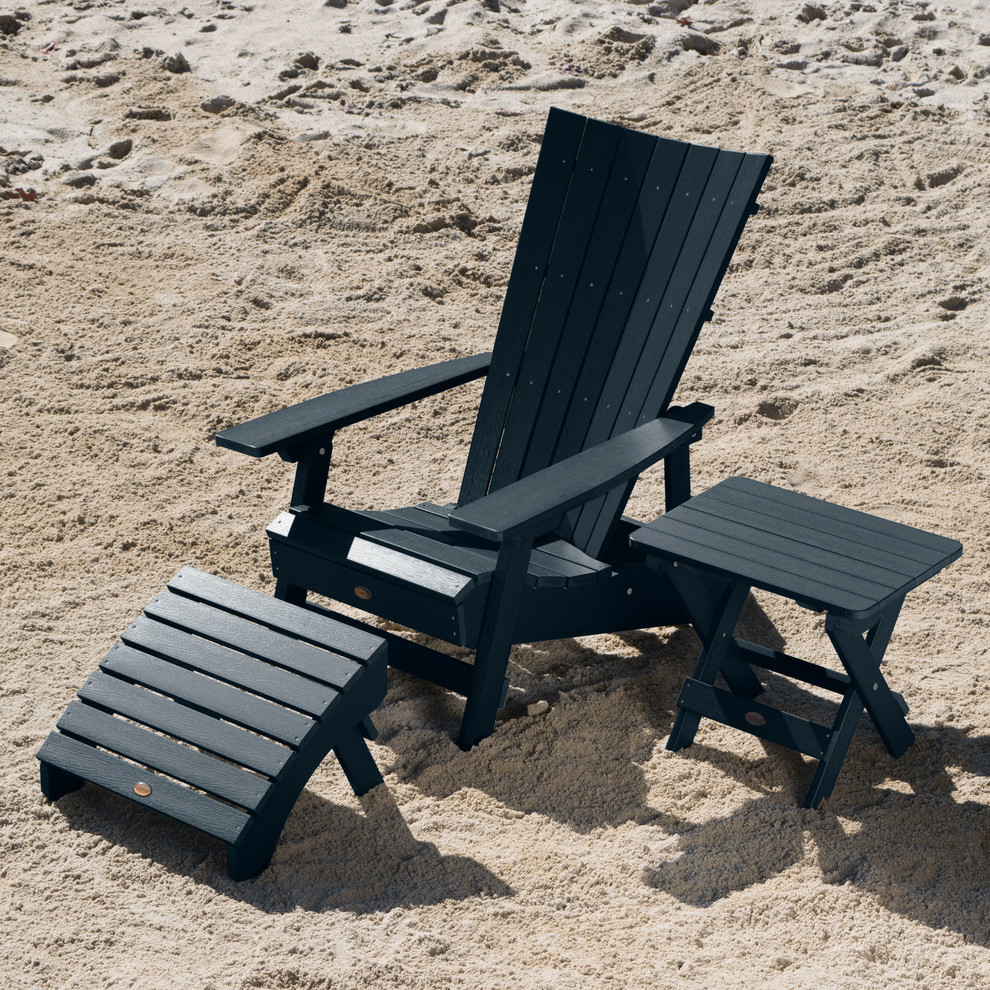 Manhattan 3 Piece Beach Adirondack Set   Transitional   Outdoor Lounge Sets   by highwood  Houzz