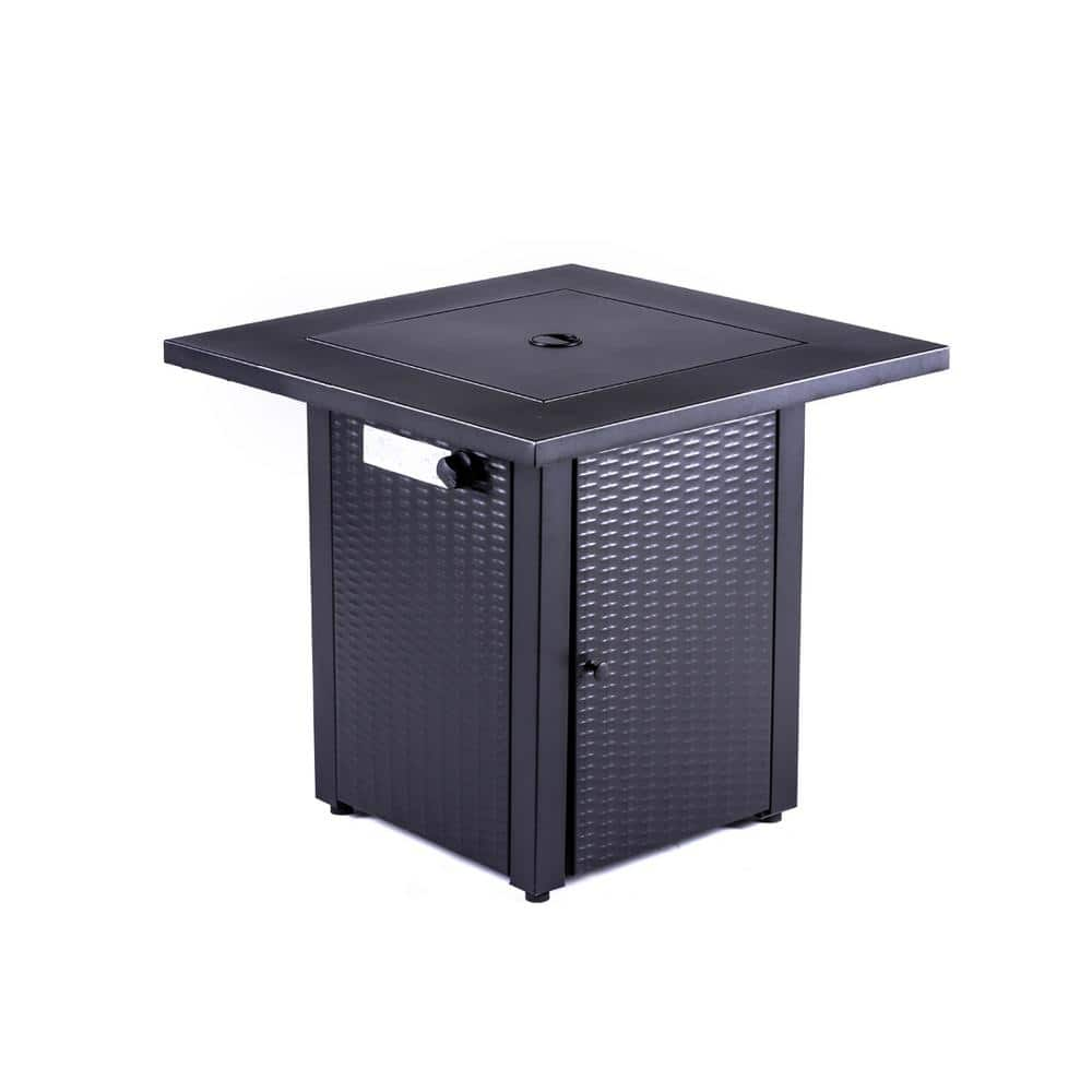 Hampton Bay 28 in. Square Steel Gas Fire Pit with Burner and Table Lid WELLFP5010