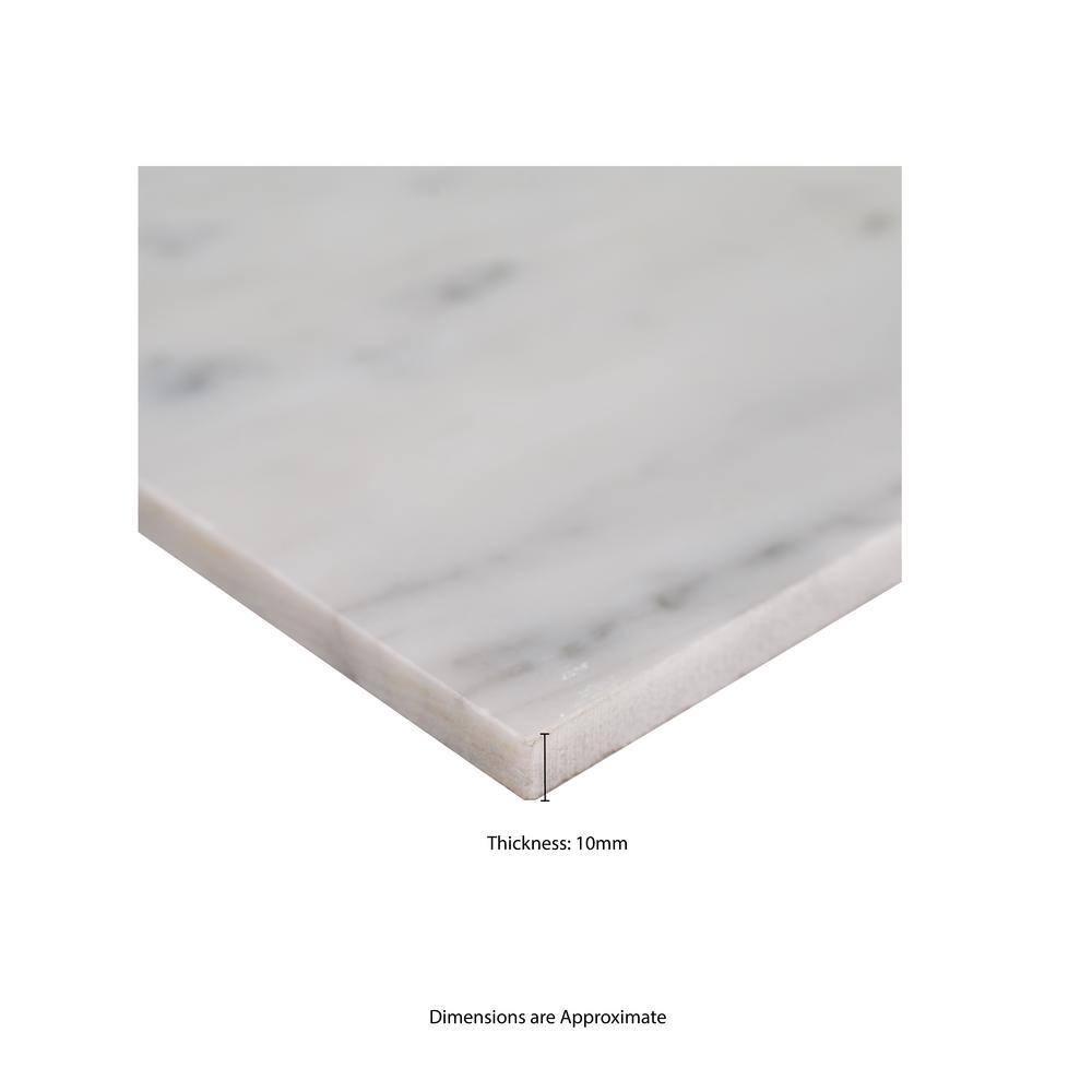 MSI Carrara White 12 in. x 12 in. Polished Marble Stone Look Floor and Wall Tile (10 sq. ft.Case) TCARRWHT1212