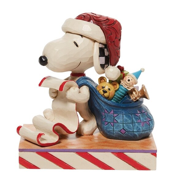 Peanuts Santa Snoopy Checking it Twice Figurine