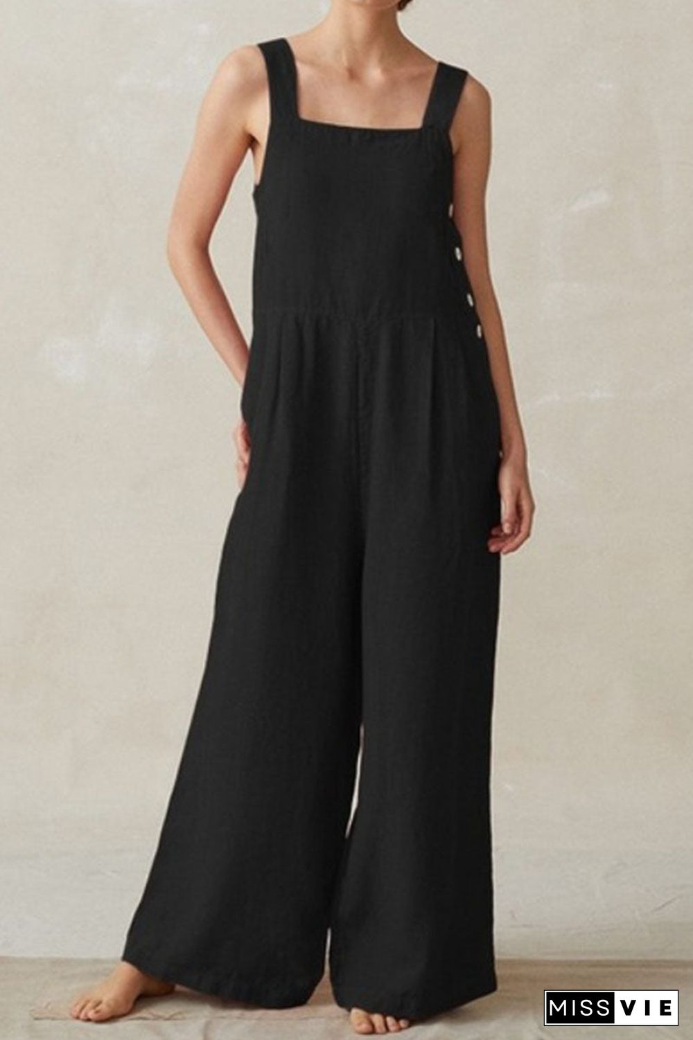 Fashion Street Spaghetti Strap Loose Jumpsuits(3 Colors)