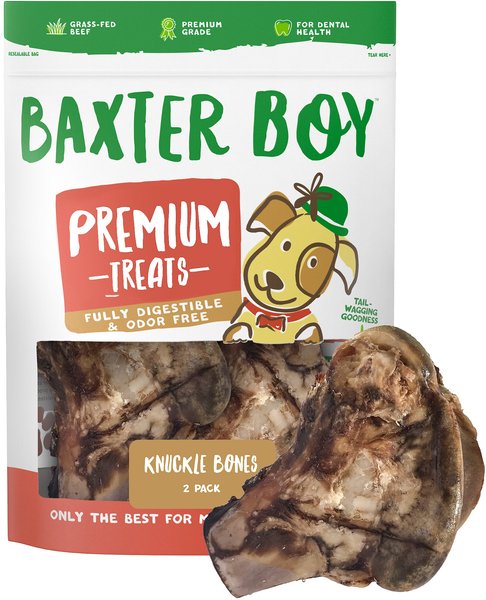 Baxter Boy Premium Beef Knuckle Bone Dog Treats， 2 count