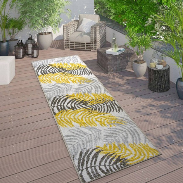 World Rug Gallery Floral Leaves Flatweave Indoor outdoor Area Rug