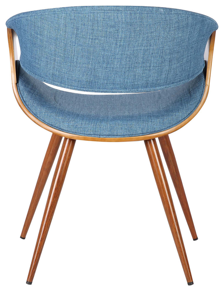 Jerrod Dining Chair  Walnut Finish and Blue Fabric   Midcentury   Dining Chairs   by Armen Living  Houzz