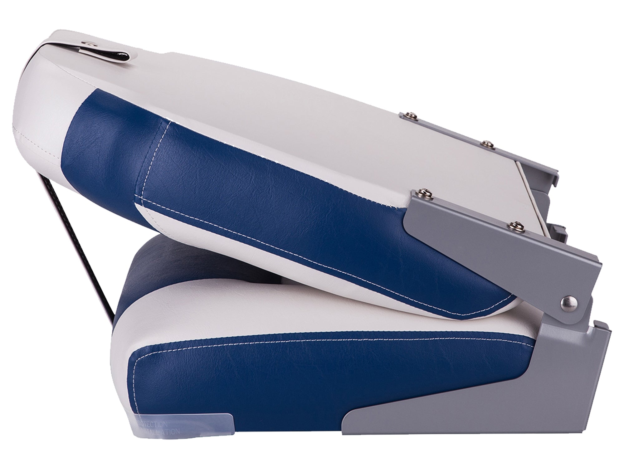 NORTHCAPTAIN S1 Deluxe High Back Folding Boat Seat，Stainless Steel Screws Included，White/Pacific Blue(2 Seats)