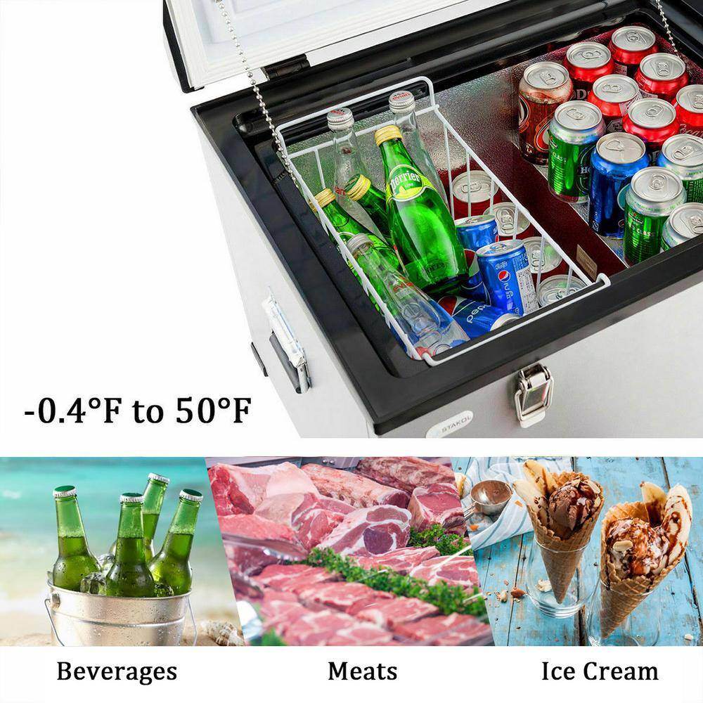 Costway 63-Quart Portable Electric Car Cooler RefrigeratorFreezer Compressor Camping EP23708