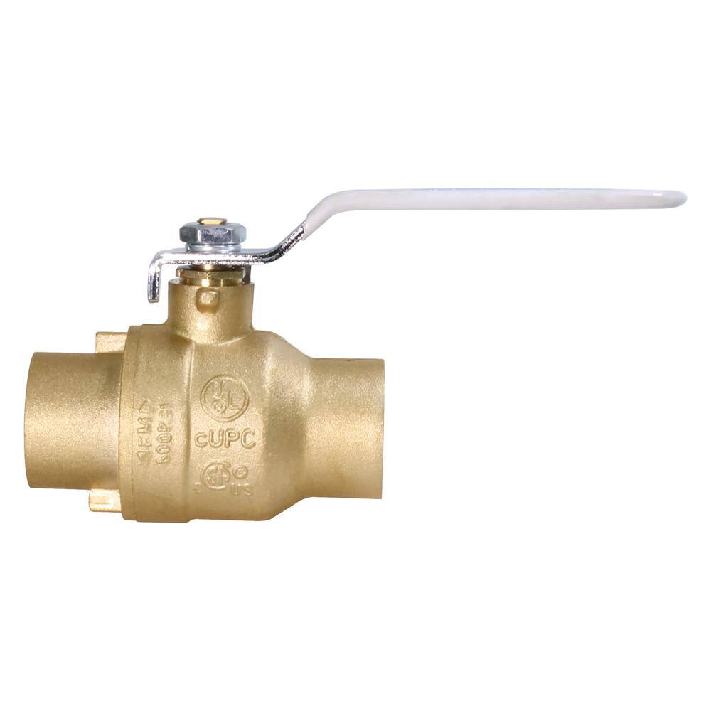 The Plumber's Choice 1-12 in. SWT x 1-12 in. SWT Premium Brass Full Port Ball Valve (5 Pack) 832C334-5-NL