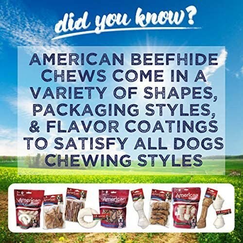 Pet Factory Beefhide Mini Rolls 3-inch Natural Flavored Dog Hard Chews， 40 count