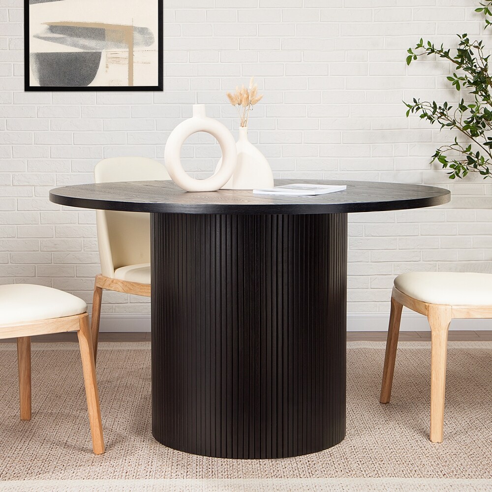 Round Fluted Pedestal Dining Table