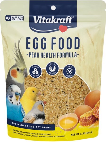 Vitakraft VitaSmart Egg Food Daily Calcium Supplement for Birds， 1.1-lb bag