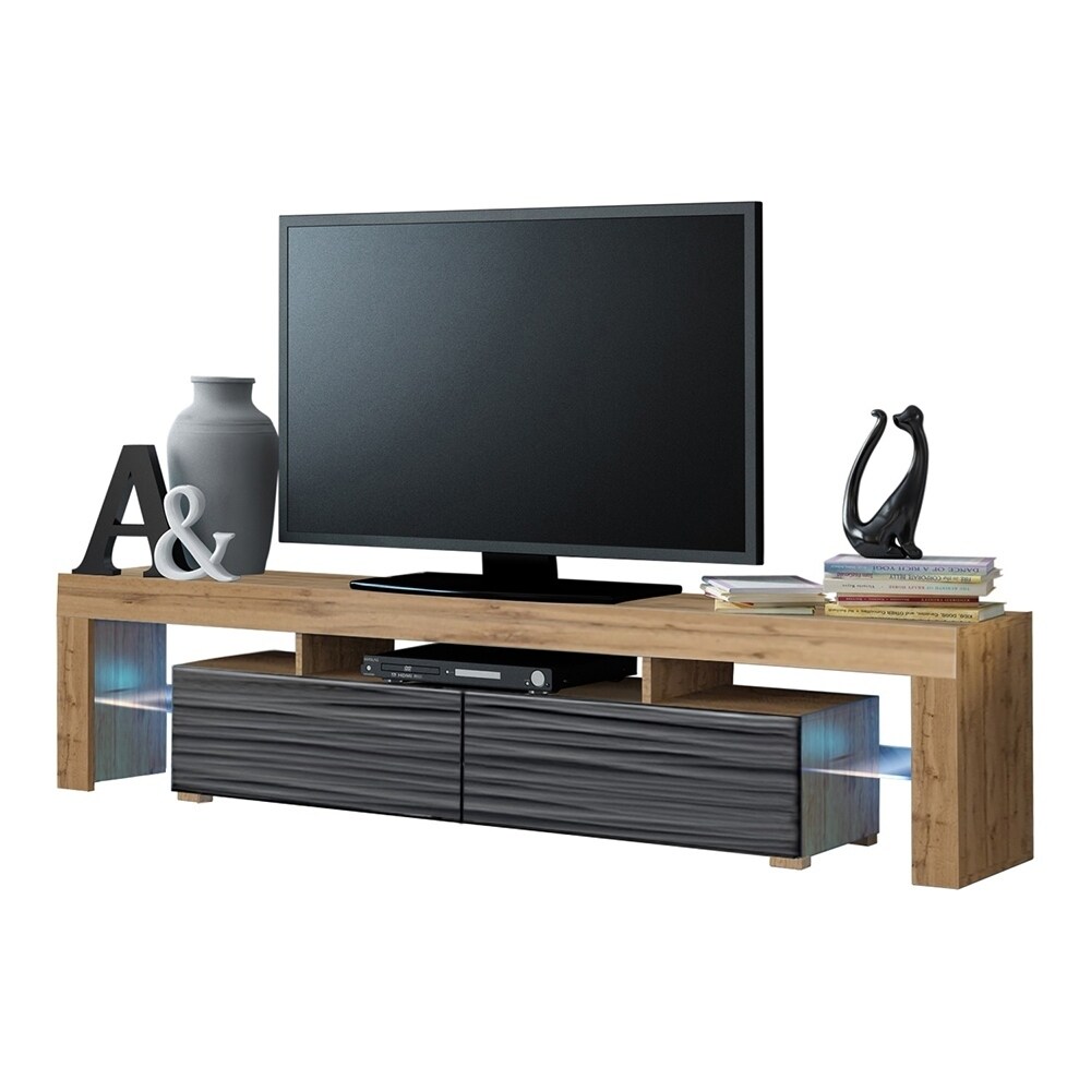 Milano 200 Modern 79 inch TV Stand with 16 Color LEDs