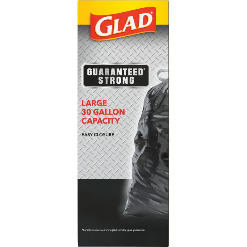 Glad Guaranteed Strong Large Trash Bag 30 Gal. Black