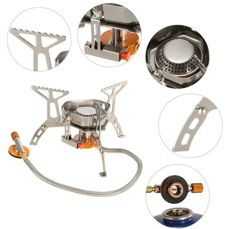 New Outdoor Stove Portable Camping Windproof Folding Gas Stove for Hiking Cooking Picnic BBQ Burners Stove