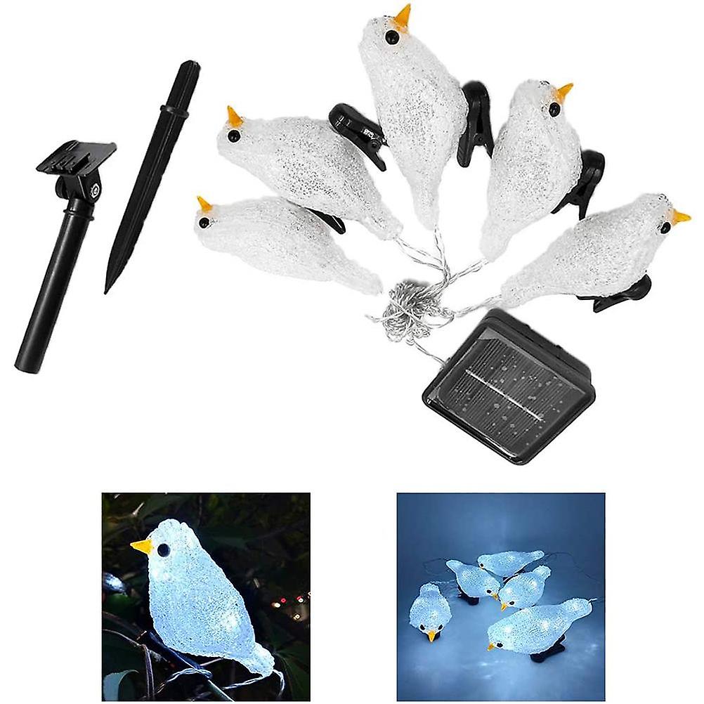 Waterproof 5 LED Acrylic Bird Lights String Solar Fairy Lamp Courtyard Garden Decoration Lights Holiday Decor