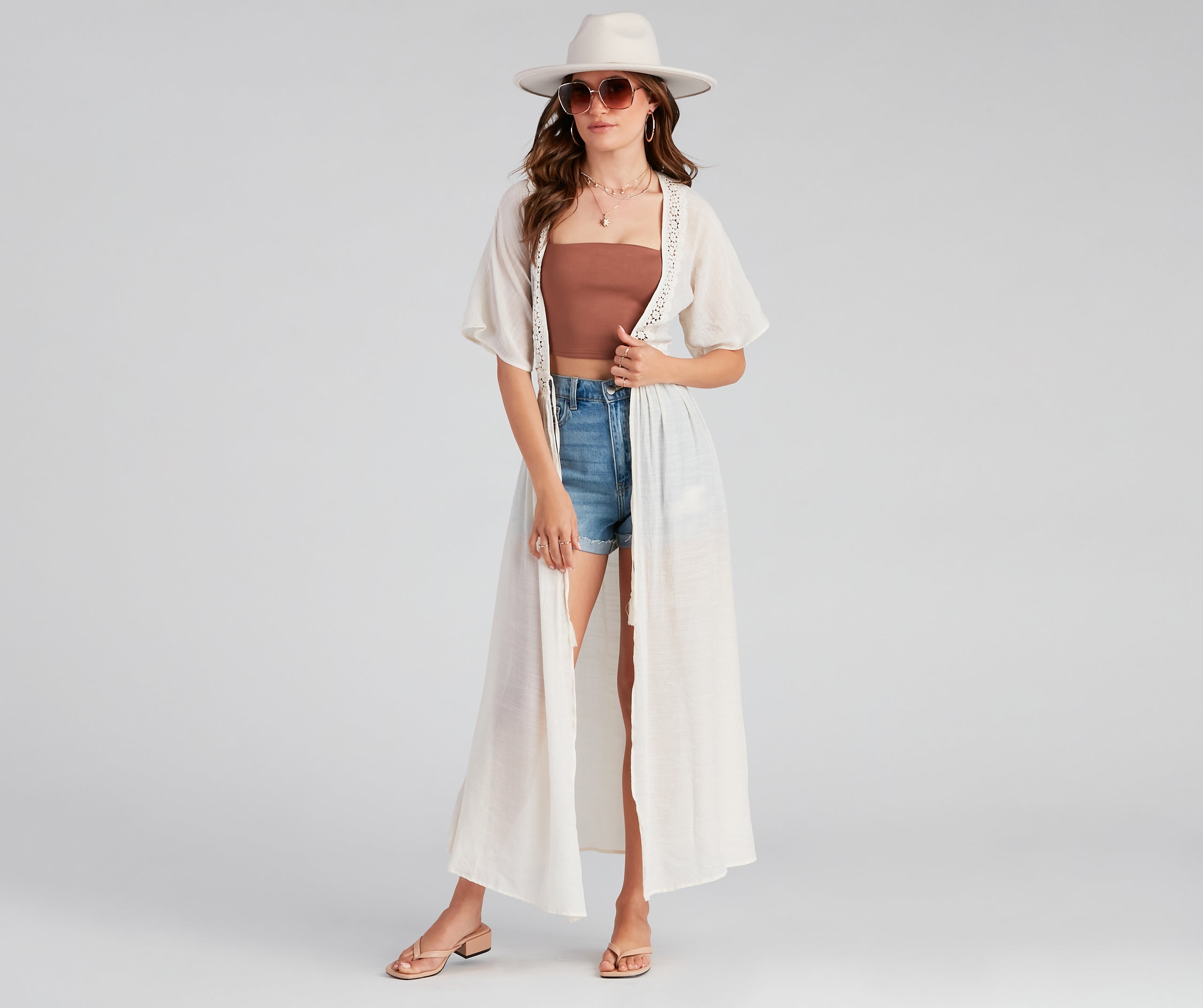 Hampton Vacay Crochet Trim Duster