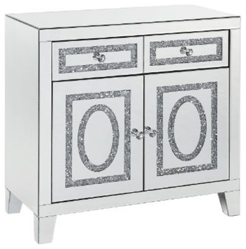 Led Electric Fireplace With Faux Diamond Inlays Silver  Saltoro Sherpi   Contemporary   Accent Chests And Cabinets   by Dot  ampBo  Houzz