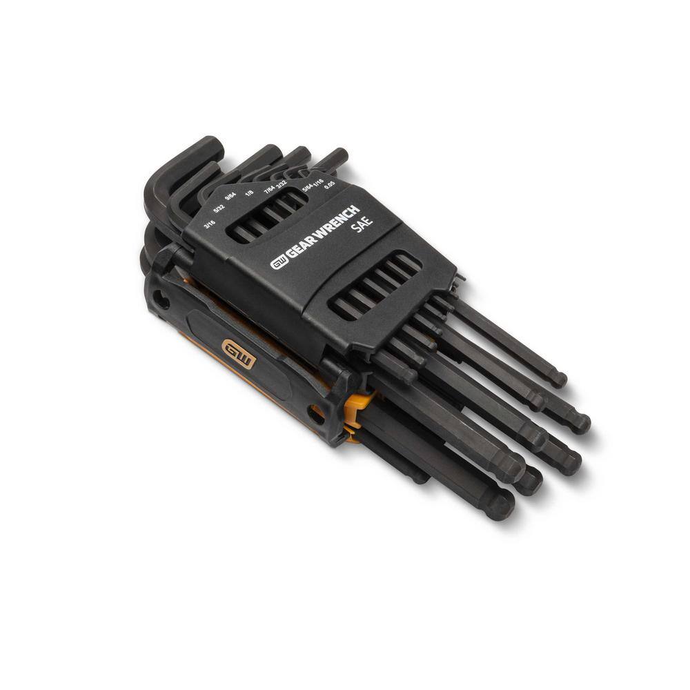 GEARWRENCH SAE  Metric Long Arm Ball End Hex Key Set with Caddies (26-Piece) 83505