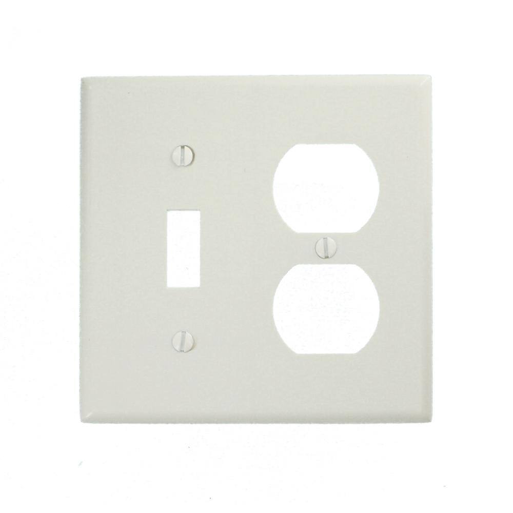 Leviton White 2-Gang 1-Toggle1-DecoratorRocker Wall Plate (1-Pack) R52-88005-00W