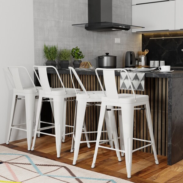 WYNDENHALL Josephine Industrial Metal Stool (Set of 4)