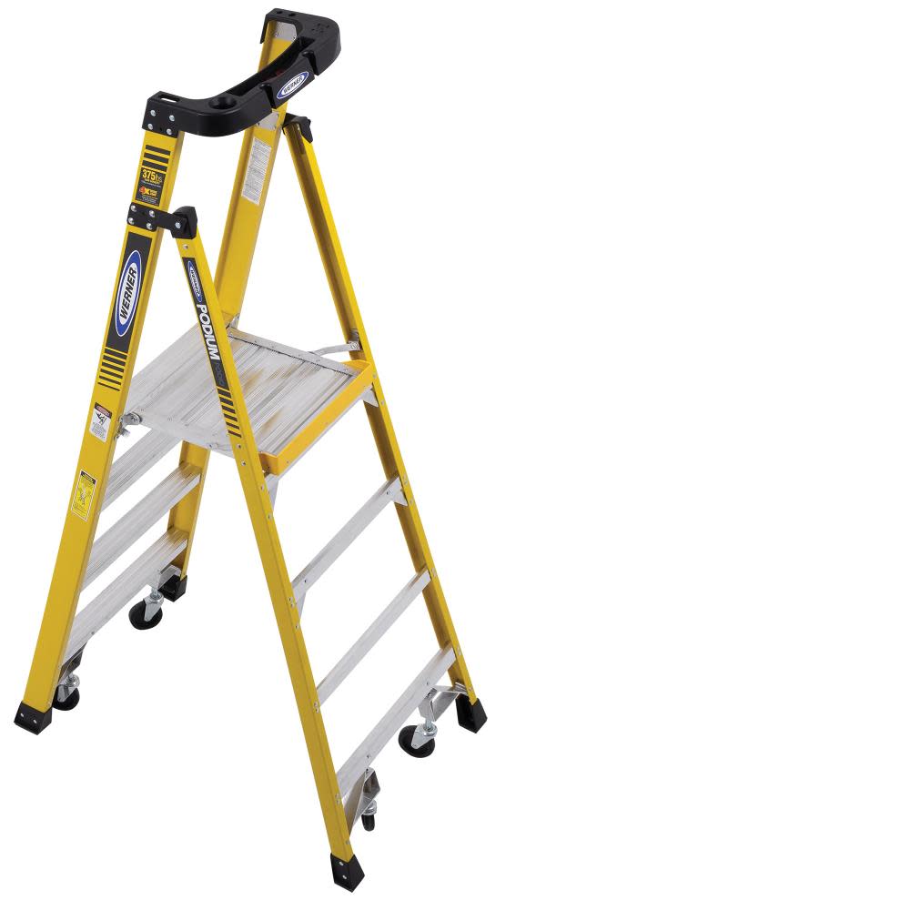 Podium 4-ft Fiberglass 375-lb Type IAA Platform Ladder ;