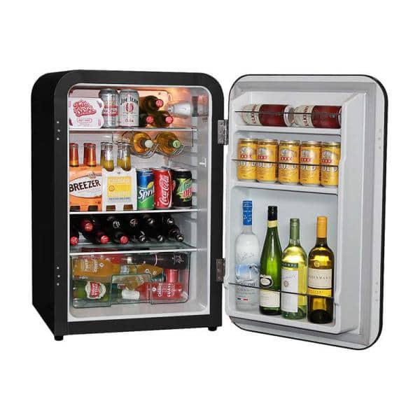 Husky 374 Cu ft 115Can Retro Freestanding Compact UnderCounter Mini Fridge with Reversible Door without Freezer