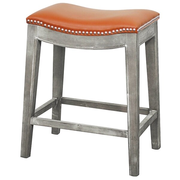 Elmo Bonded Leather Saddle Seat Counter Stool