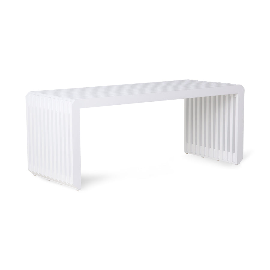 Slatted bench - white