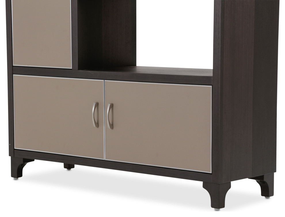 21 Cosmopolitan 2 Piece Bookcase Cabinet With Doors   Taupe/Umber   Transitional   Bookcases   by Michael Amini  Houzz