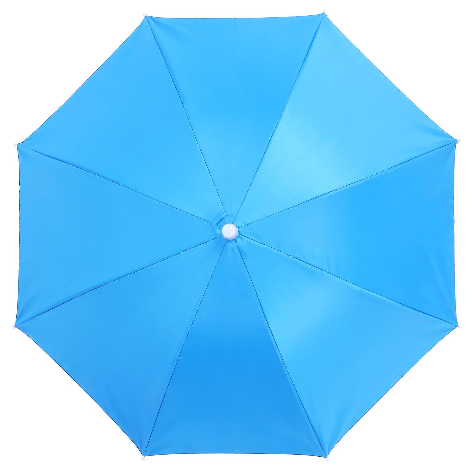 Adult Umbrella Hat Waterproof Foldable Sun Hat Headwear For Outdoor Fishing Hikinglight Blue