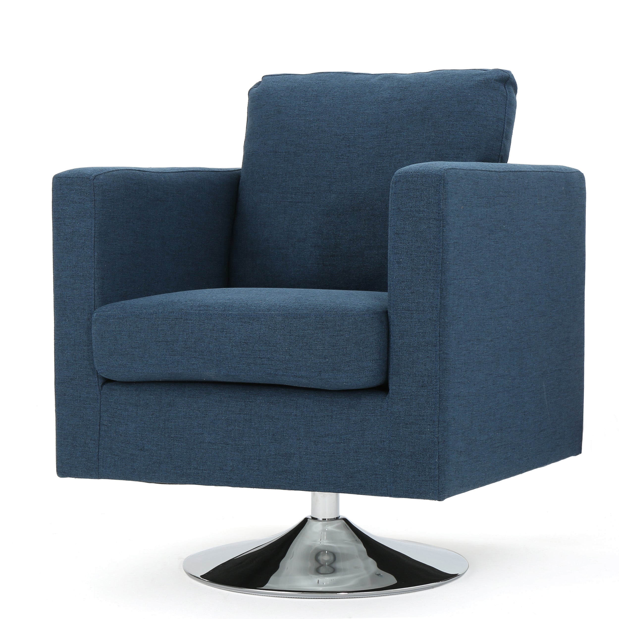 Hahn Modern Cream Fabric Swivel Armchair