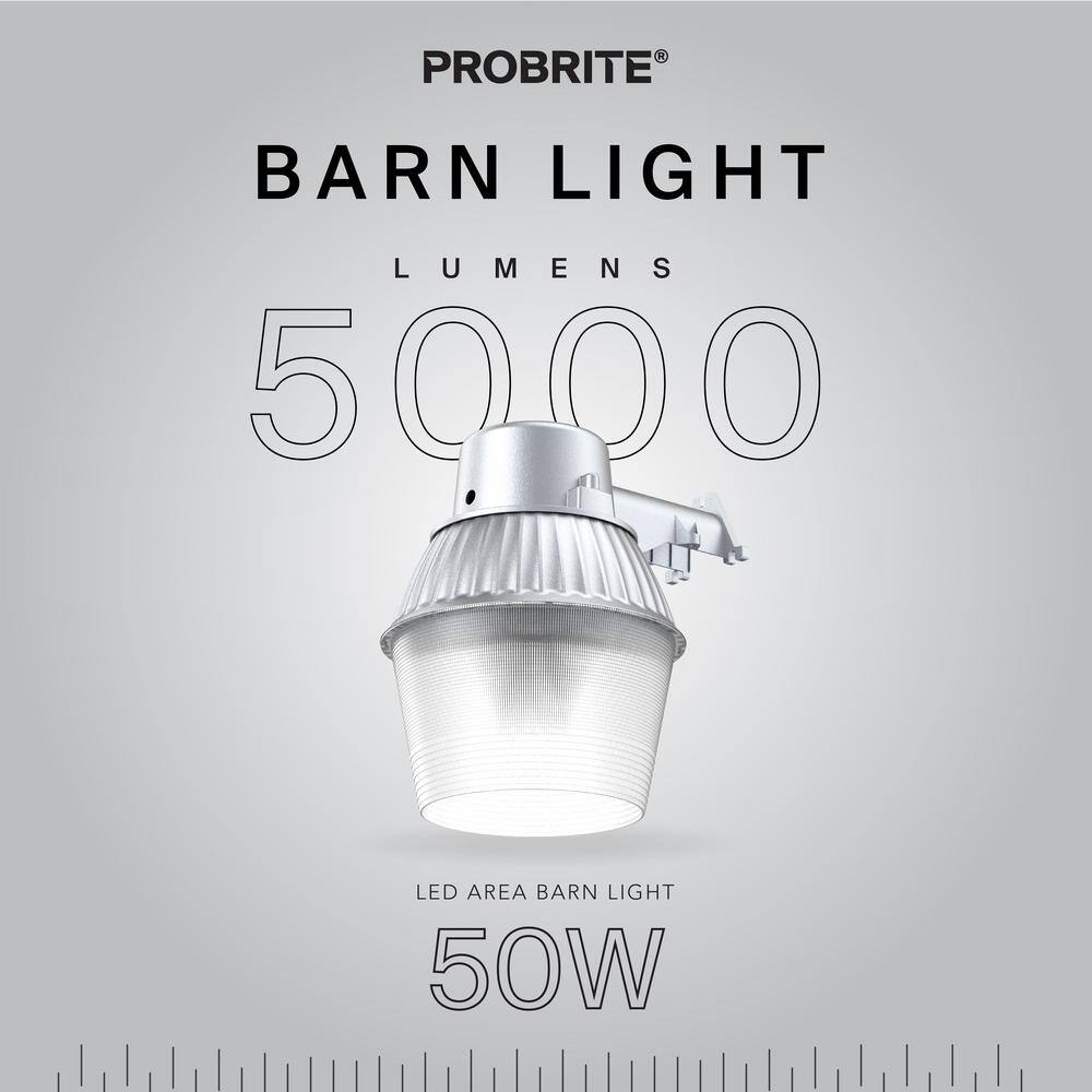 PROBRITE 50W High-Performance Standard LED Bulb Gray Outdoor Dusk to Dawn Area and Flood Light LED50-PC-GR