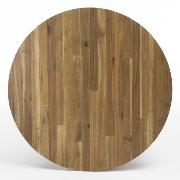 Albin Modern Acacia Wood Round Coffee Table， Natural