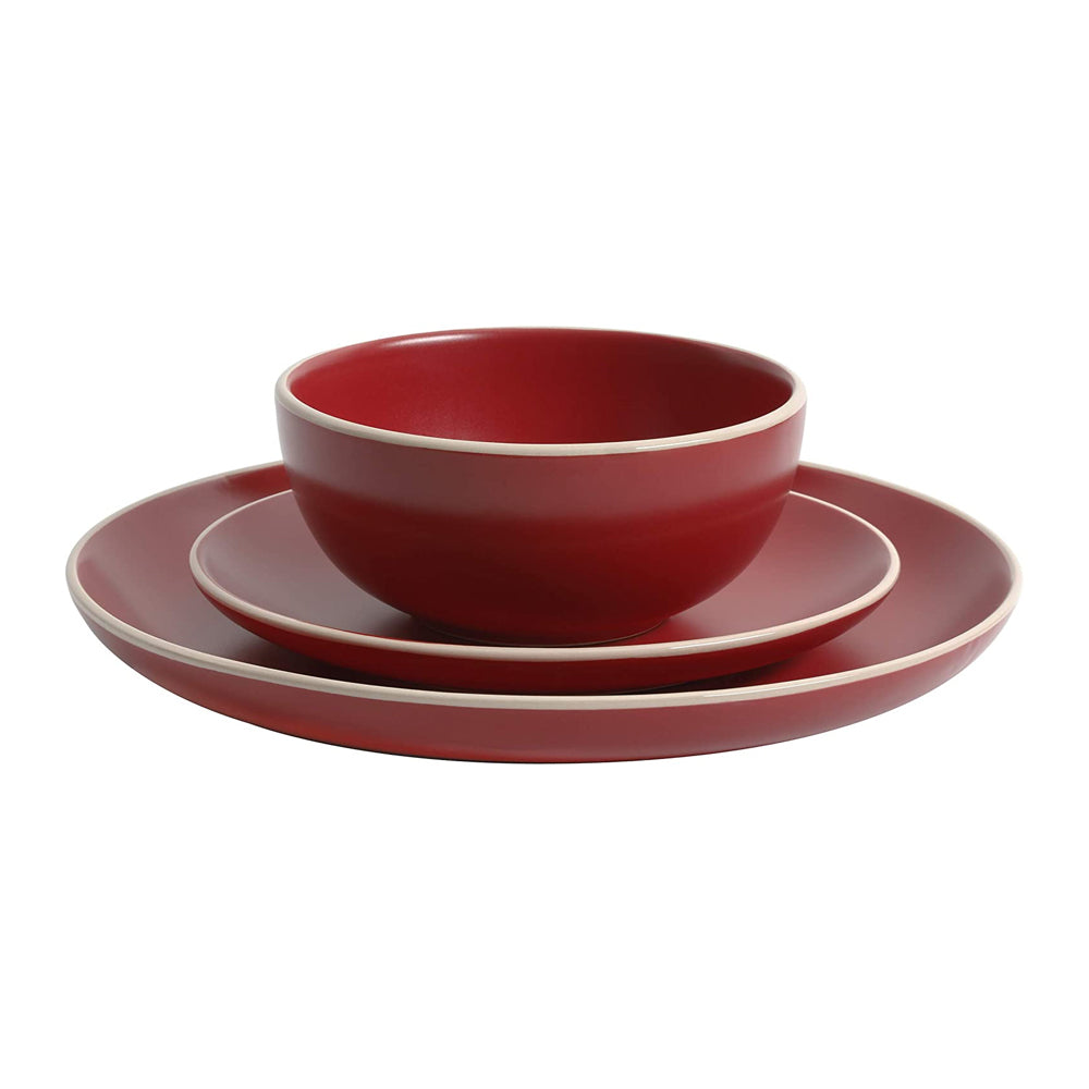 Gibson Rockaway 12Pc Matte Stoneware Dinnerware Set, Plates and Bowls (Open Box)