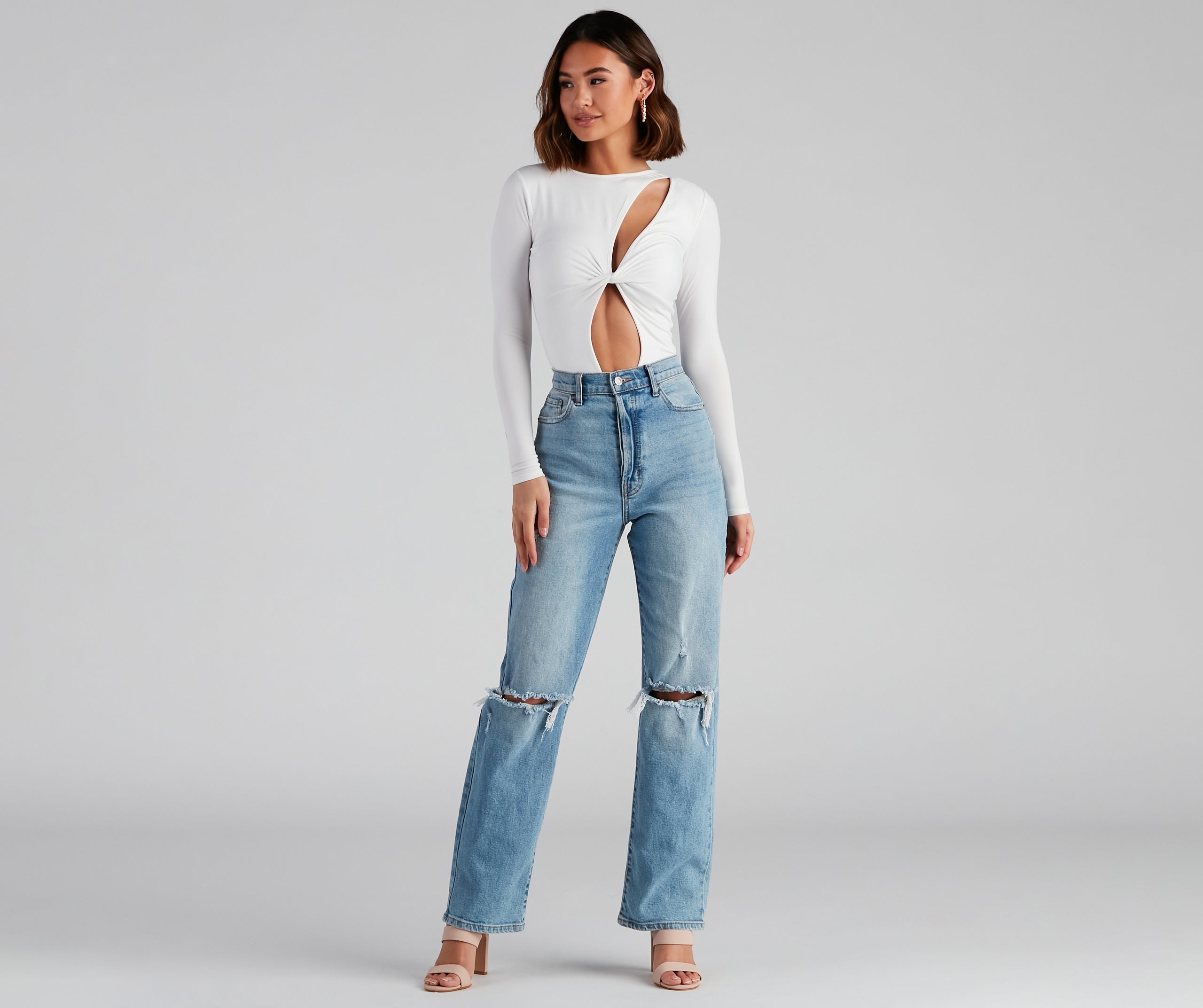 Gimme More Twist Cutout Bodysuit