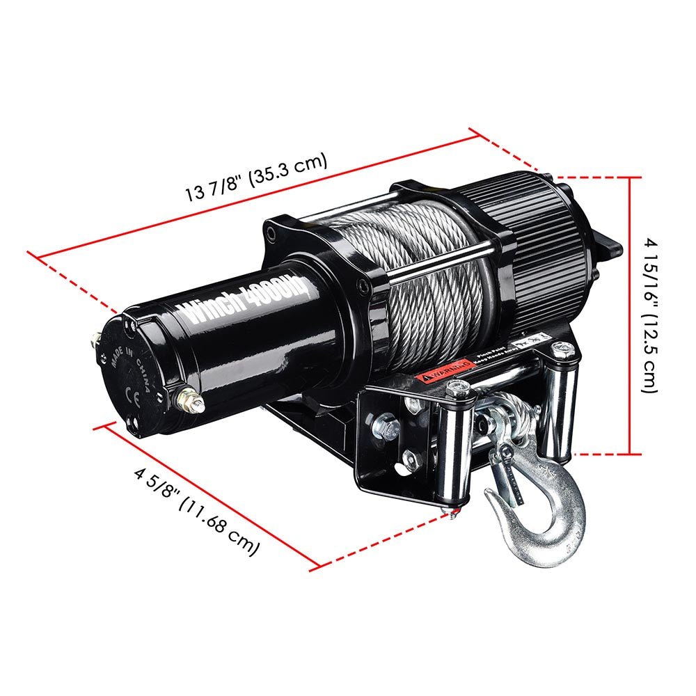 Yescom ATV Remote Electric Winch Truck Recovery 4000 12v