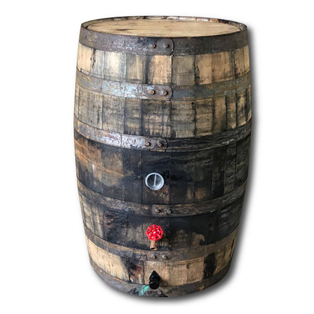 mirainbarrel 53 Gal. WhiskeyBourbon Barrel Rain Barrel Used Food Grade Oak Barrel OAKRB-2