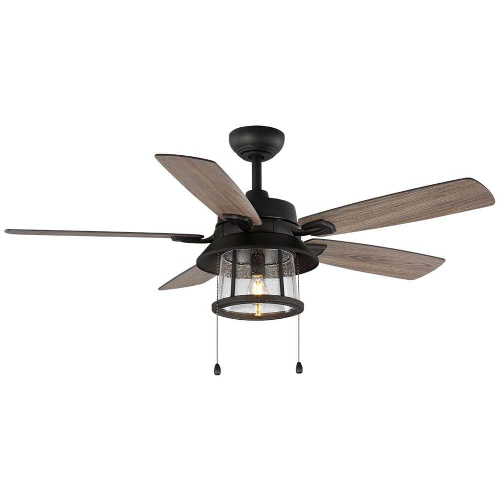 Home Decorators Collection Shanahan 52 in IndoorOutdoor LED Bronze Ceiling Fan with Light Kit Downrod and Reversible Blades