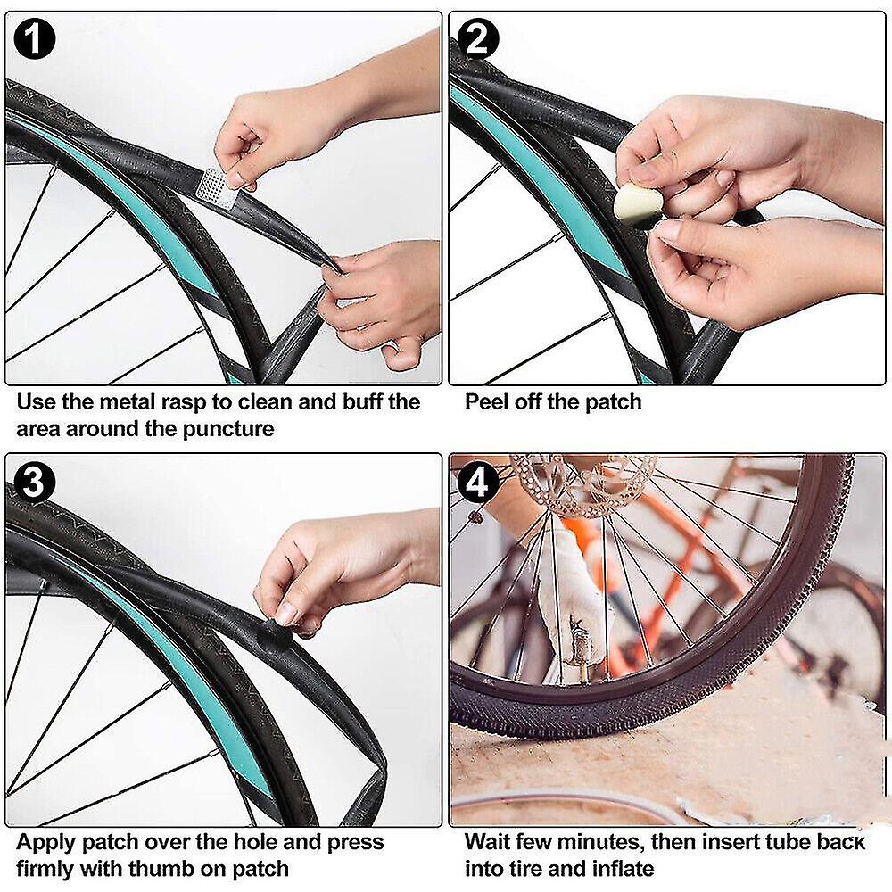 Glueless Bicycle Cycling Bike Tire Tyre Tube Puncture Patches Repair Kit 20 Pcs