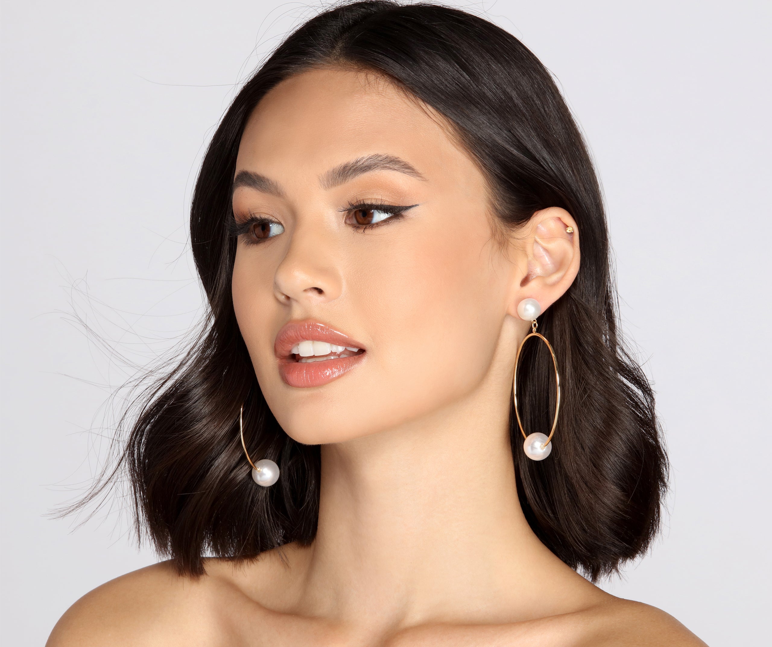 Perhaps A Little Class Pearl Hoop Earrings