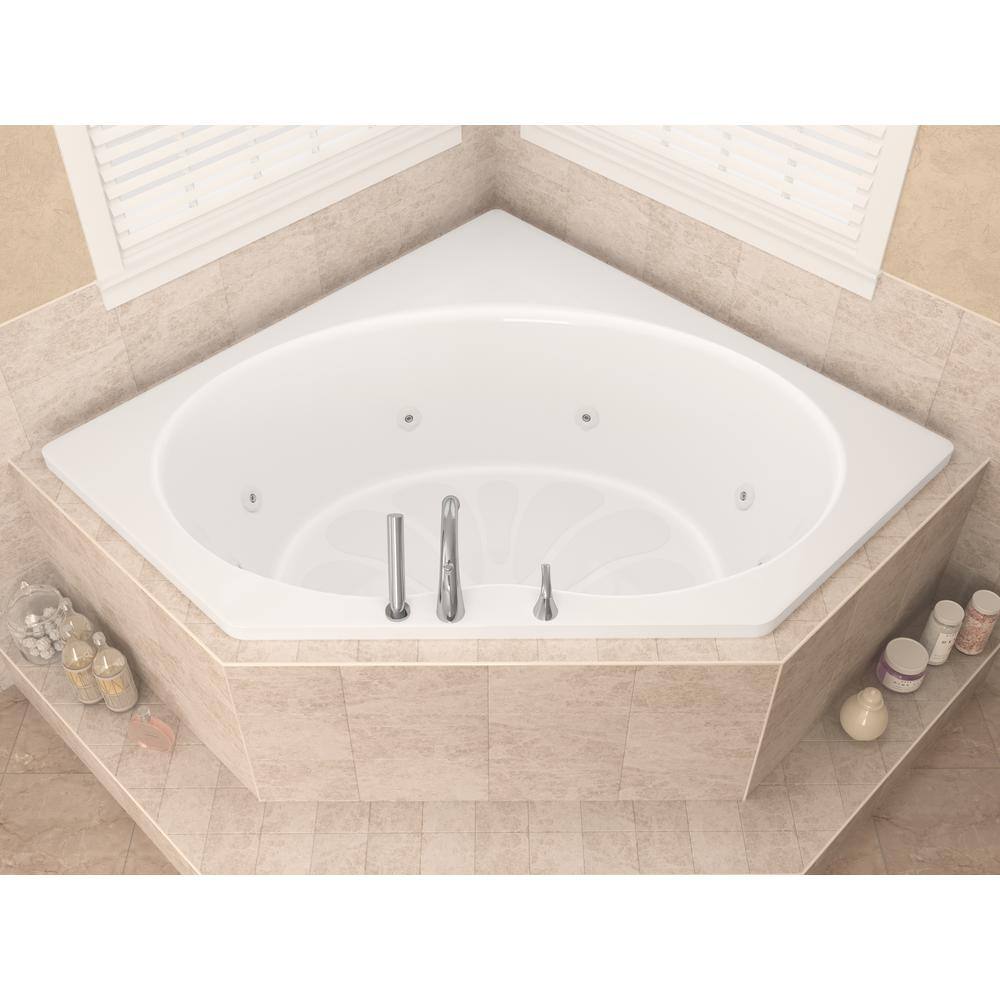 Universal Tubs Carnelian 5 ft. Center Drain Whirlpool Tub in White HD6060EWR