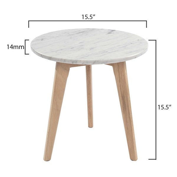 Carson Carrington Tang 15-inch Round Marble Table - 15.5