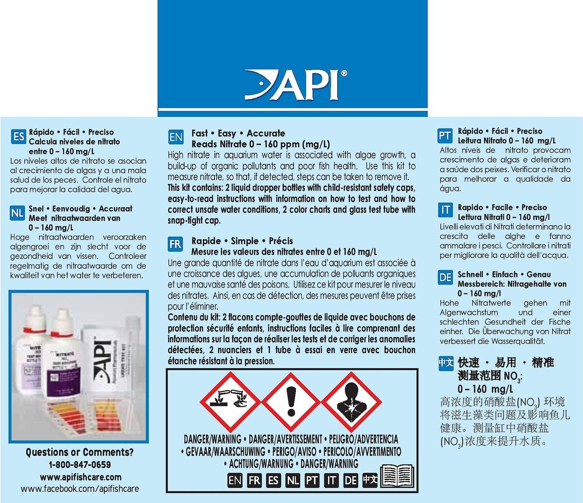 API Nitrate NO3 Freshwater and Saltwater Aquarium Test Kit