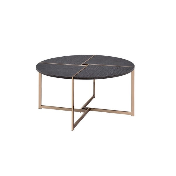 Modern Style Round Coffee Table，Metal Tube Frame