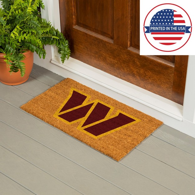 Evergreennfl Logo Natural Coir 28 X 16 Inches Indoor Outdoor Doormat