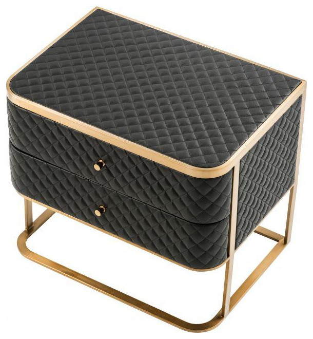 Black Leather Side Table  Eichholtz Monfort   Contemporary   Side Tables And End Tables   by Oroa   Distinctive Furniture  Houzz