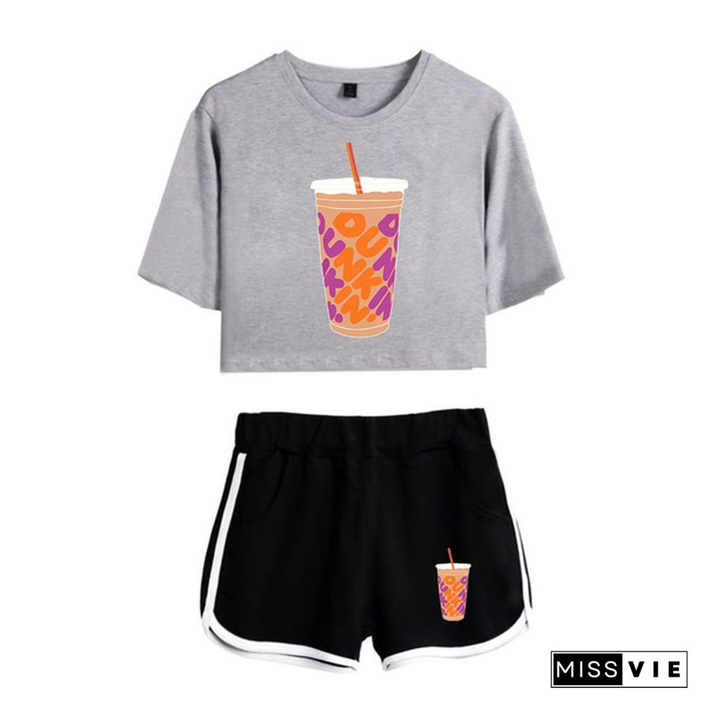 Two Piece Tracksuit Women Charli D'Amelio Clothes Top And Pants Summer Outfits Set